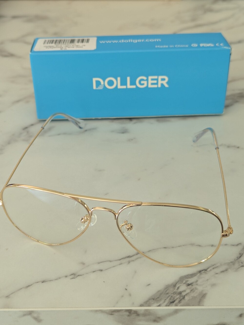 Dollger Women's Retro Blue Light Blocker Aviator Eyeglasses